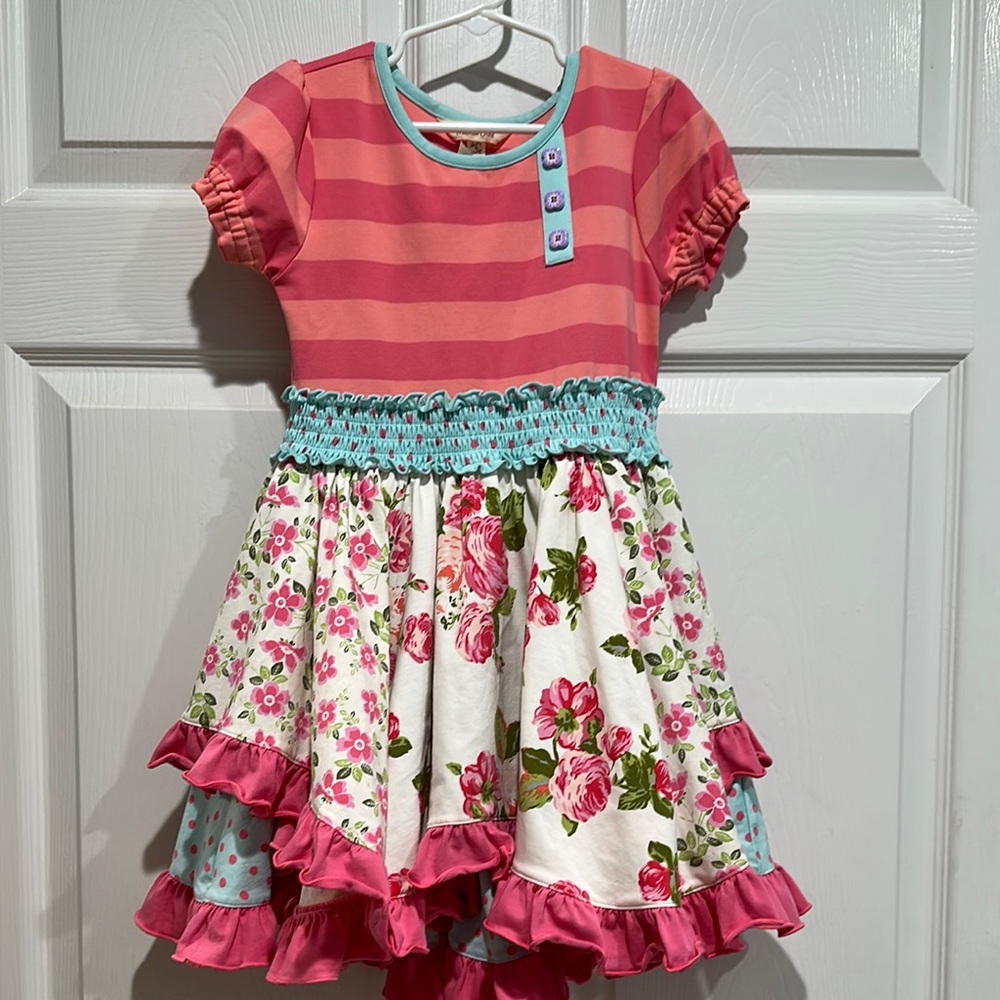 Matilda Jane Floral Pink and Blue Kids Dress